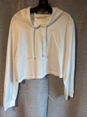Cropped Cream Hoodie - Women's Lightweight Pullover